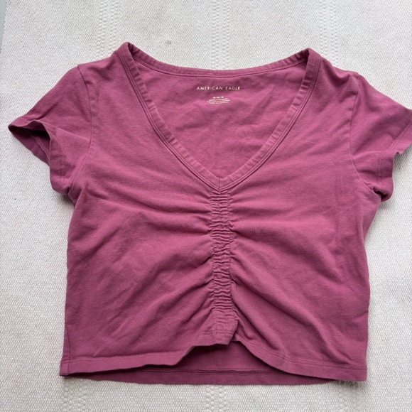 American Eagle Outfitters Tops - American eagle mauve pink crop top size medium